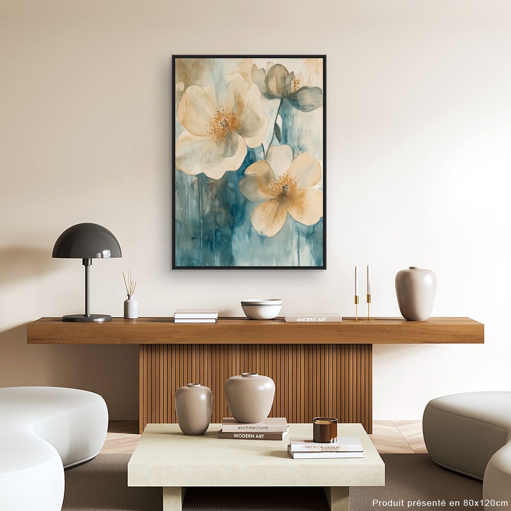 Toile "Fleurs aquarelles élégantes"