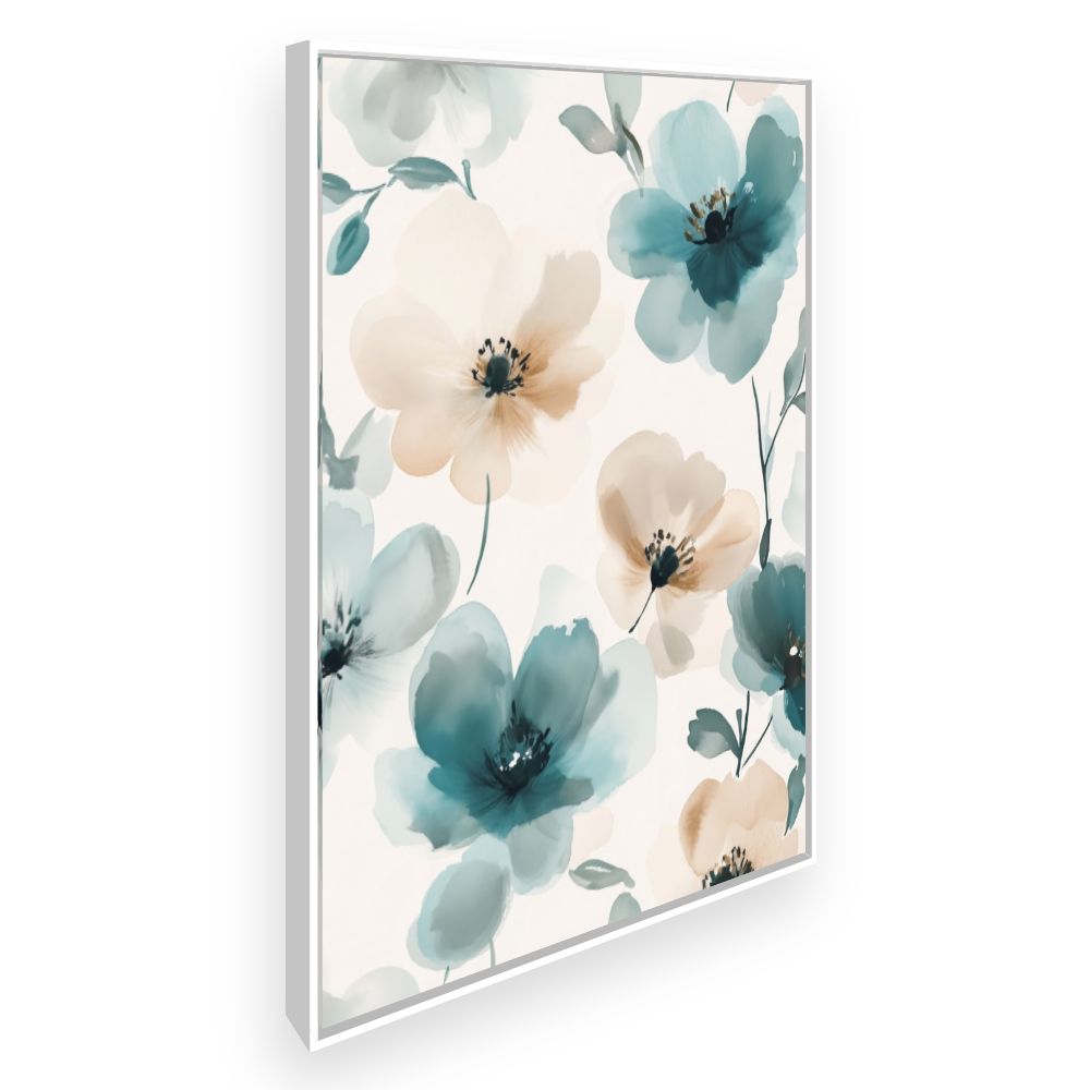 Toile Fleurs délicates – toile cadre blanc (slide 2)