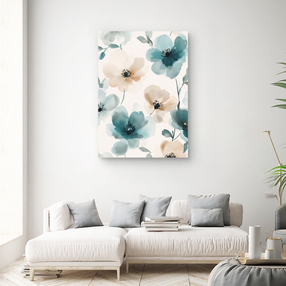 Toile "Fleurs délicates"