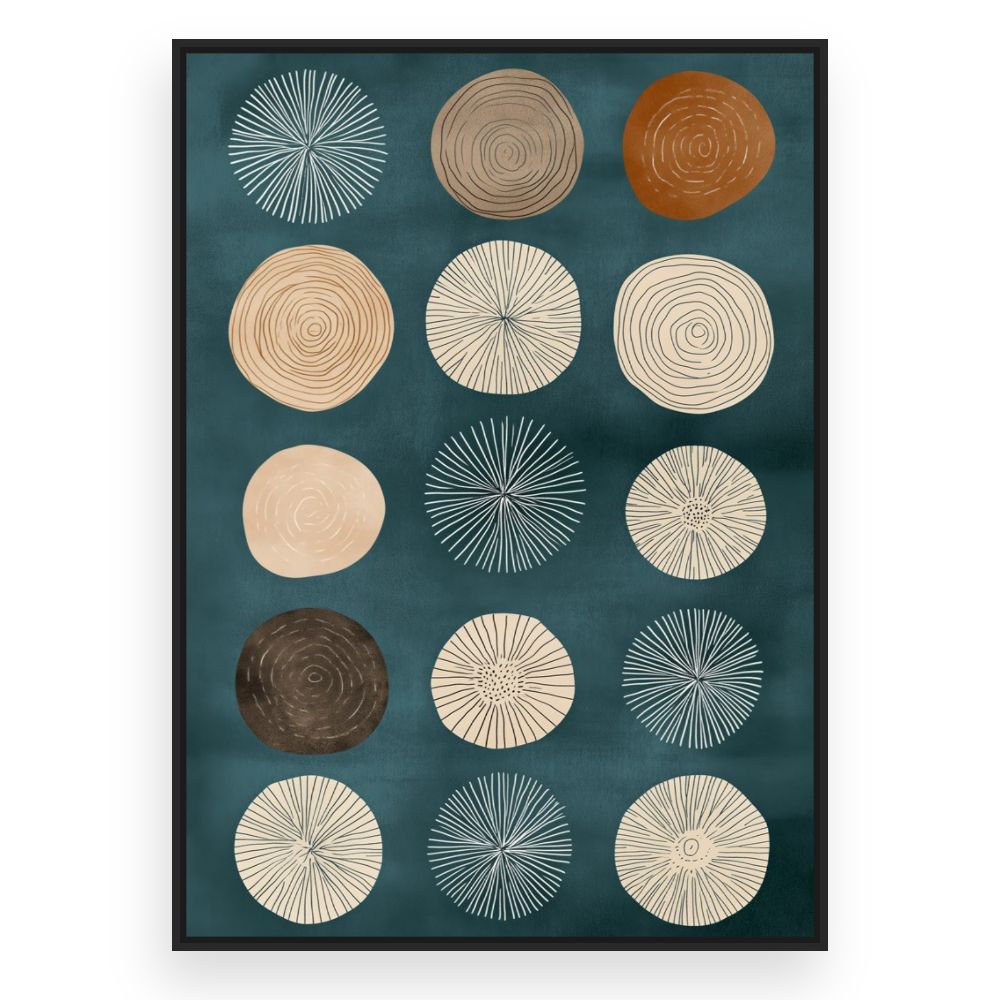 Toile Cercles organiques – toile cadre noir (slide 3)