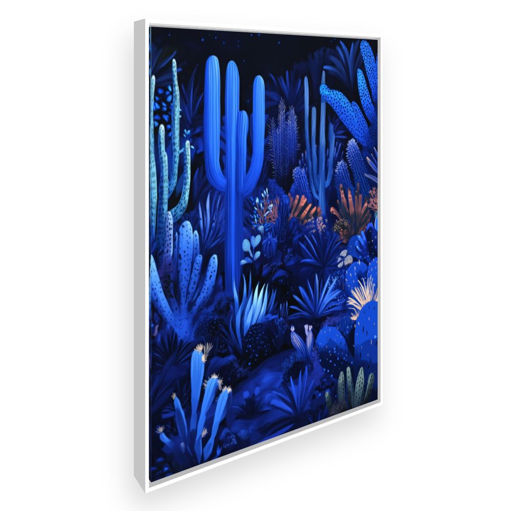 Toile Cactus lumineux fascinants – toile cadre blanc (slide 2)