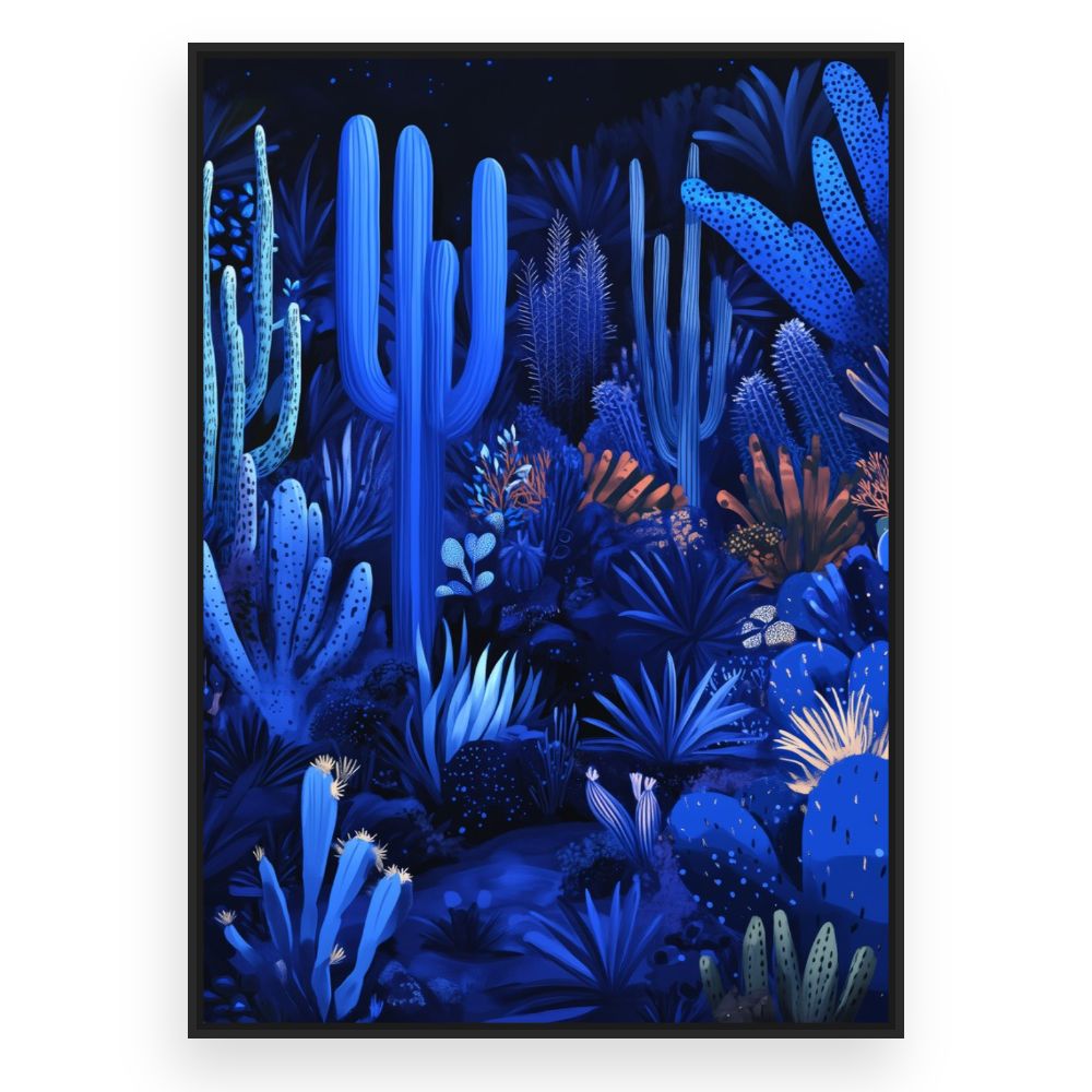 Toile Cactus lumineux fascinants – toile cadre noir (slide 3)