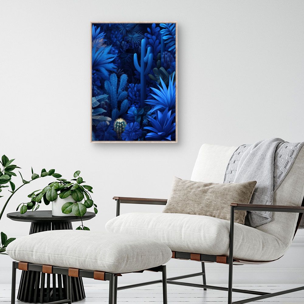 Toile "Forêt exotique bleue"