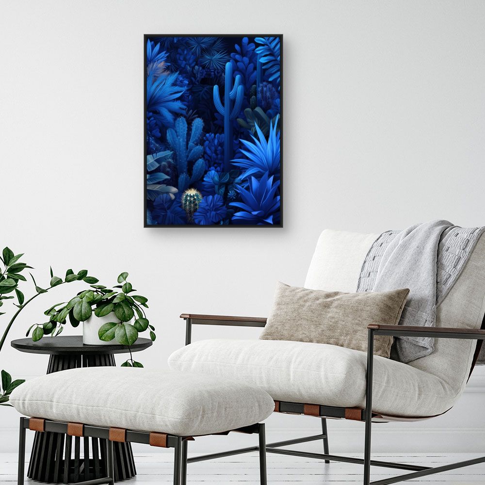 Toile "Forêt exotique bleue"