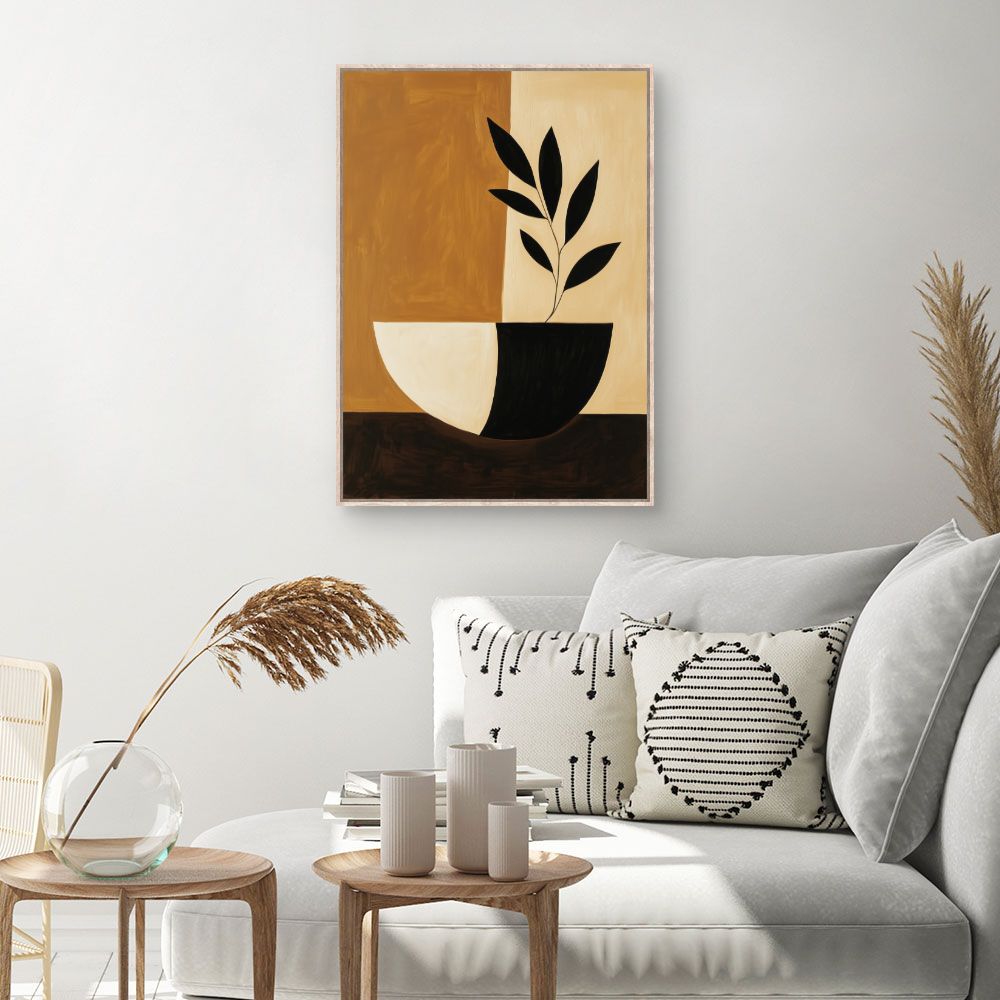 Toile Feuillage minimaliste – toile cadre naturel (slide 1, 60×90)