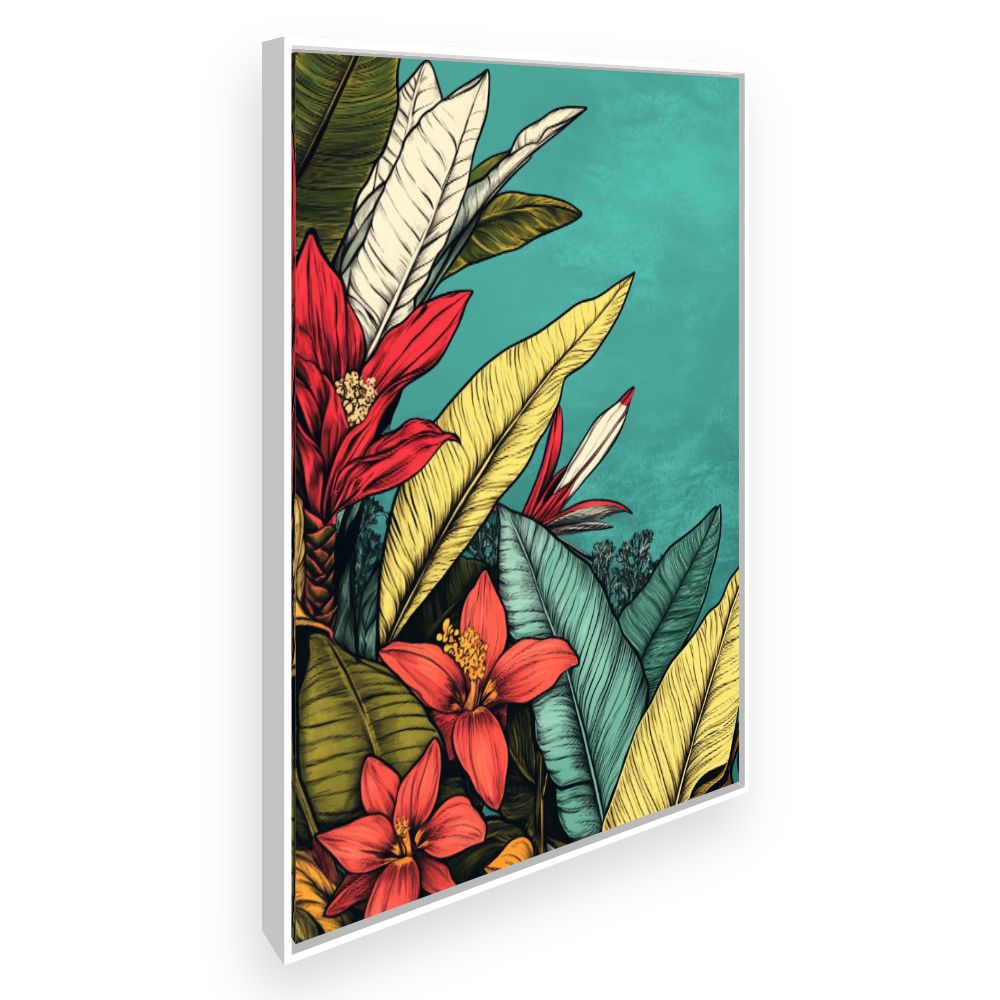 Toile Tropical luxuriant – toile cadre blanc (slide 2)