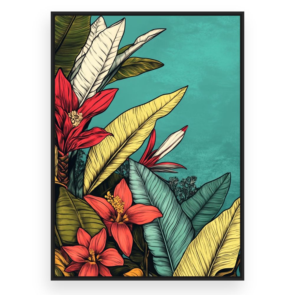 Toile Tropical luxuriant – toile cadre noir (slide 3)