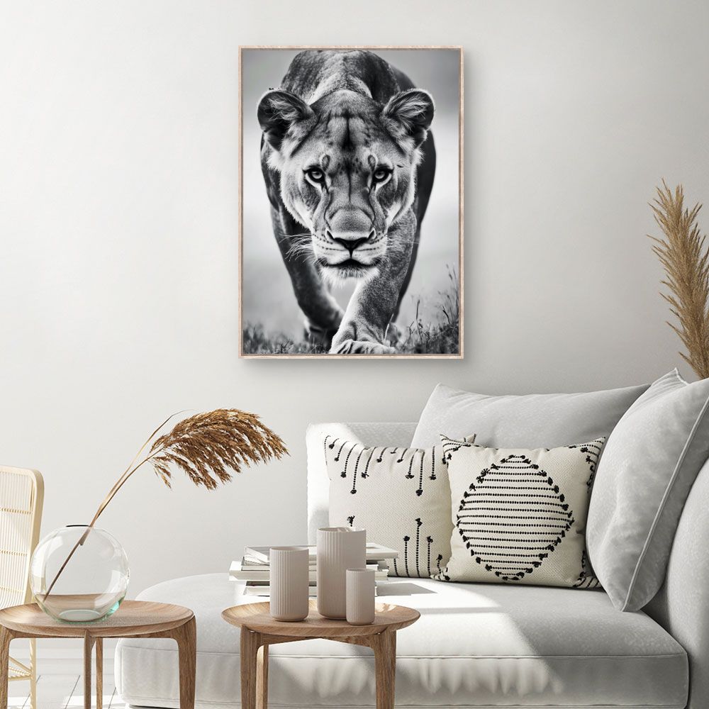 Toile Lion majestueux – toile cadre naturel (slide 1, 60×90)