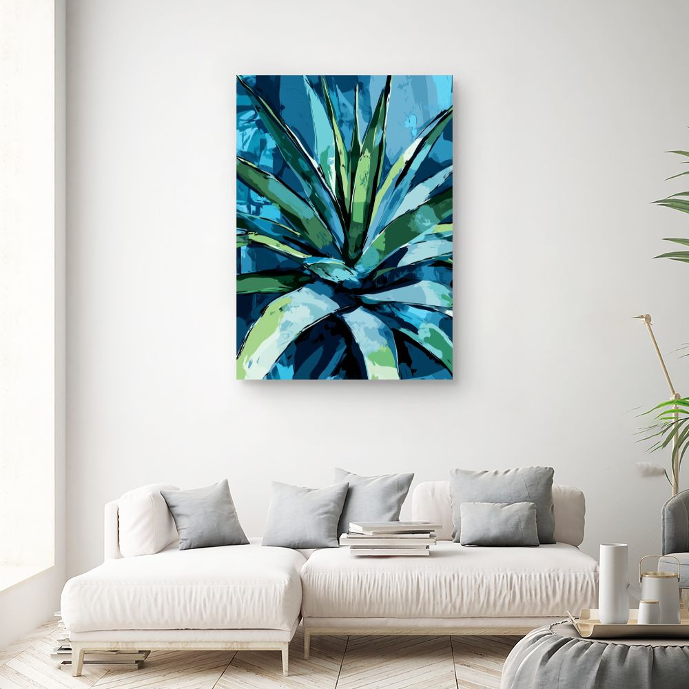 Toile "Feuilles tropicales vibrantes"