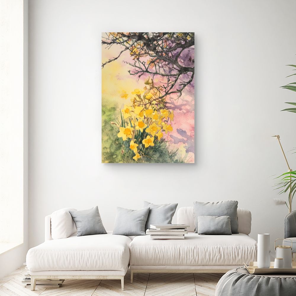 Toile "Fleurs printanières"