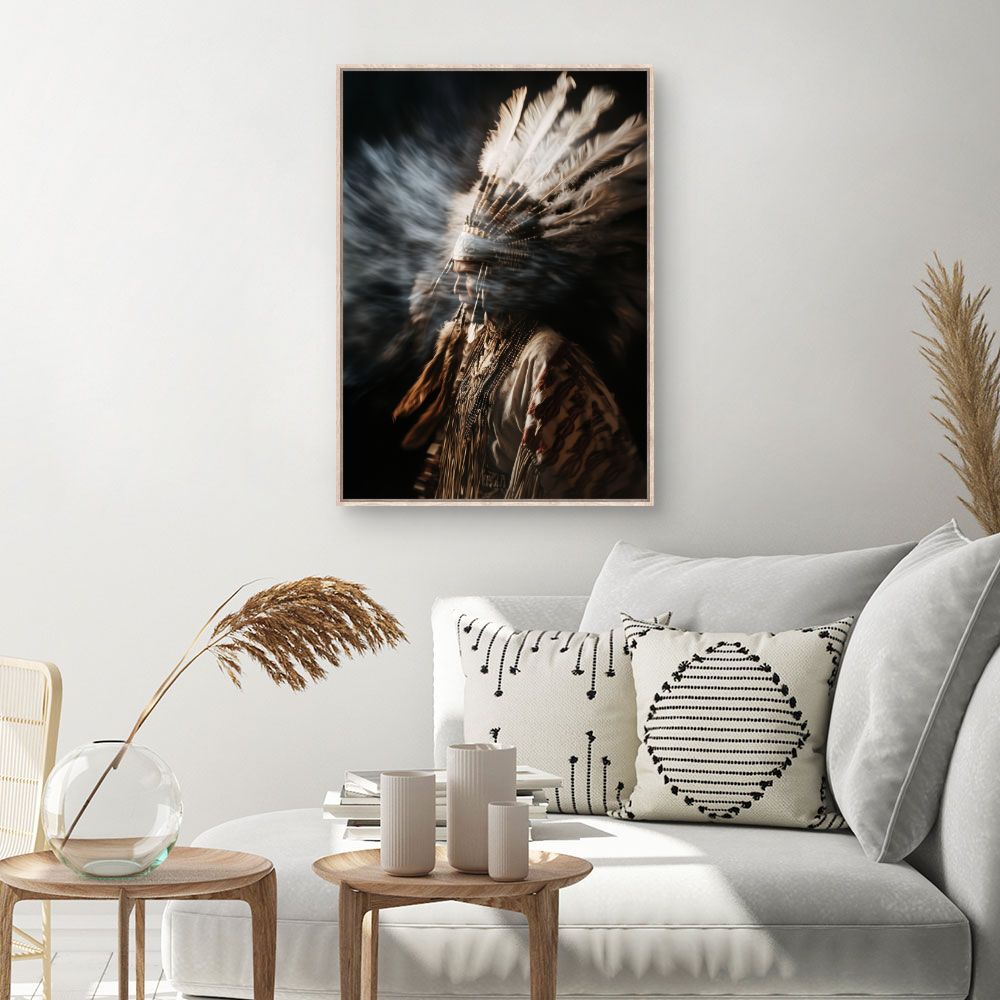 Toile Fascinant mouvement tribal – toile cadre naturel (slide 1, 60×90)