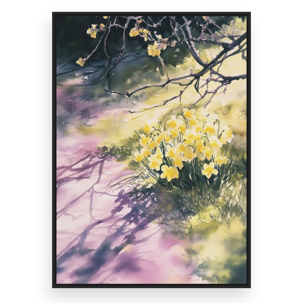 Toile Fleurs ensoleillées – toile cadre noir (slide 3)