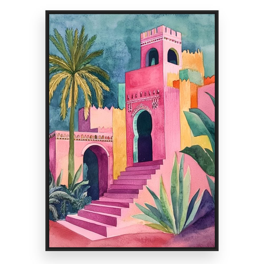 Toile Palais exotique vibrant – toile cadre noir (slide 3)