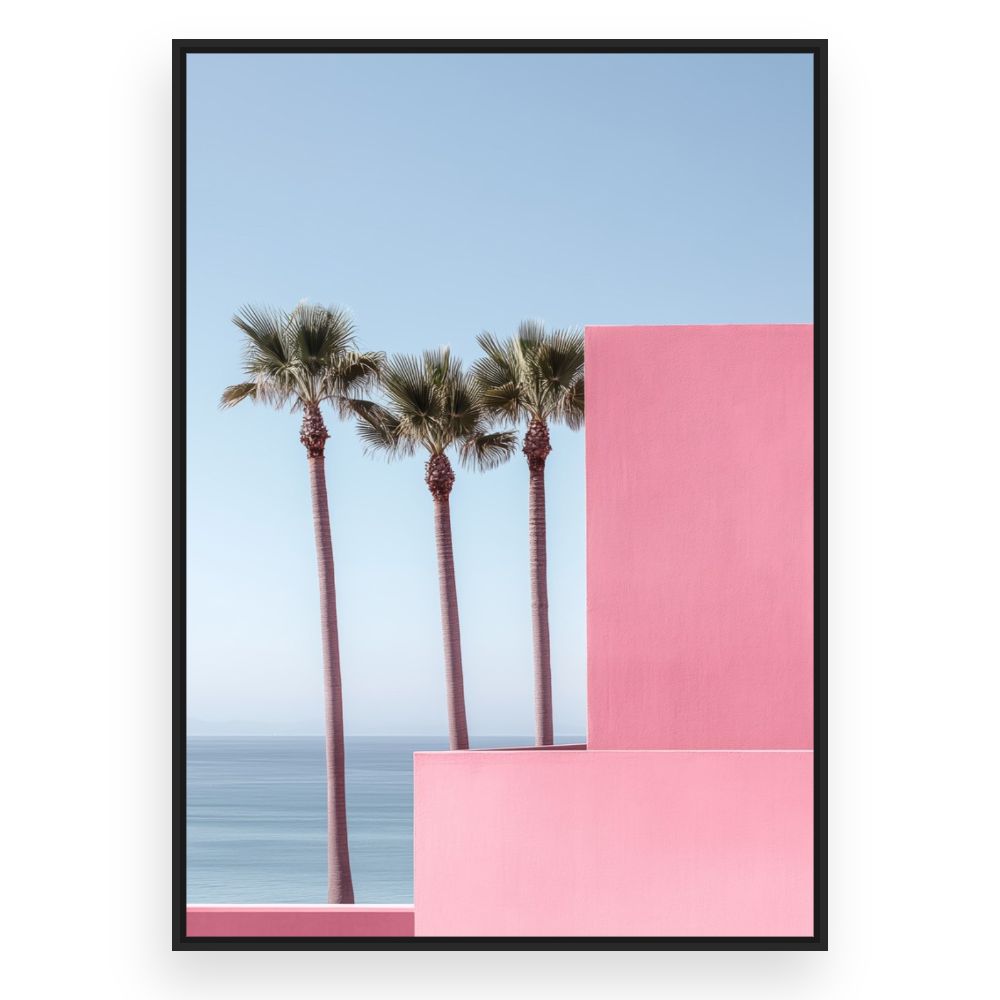 Toile Palmiers et architecture – toile cadre noir (slide 3)