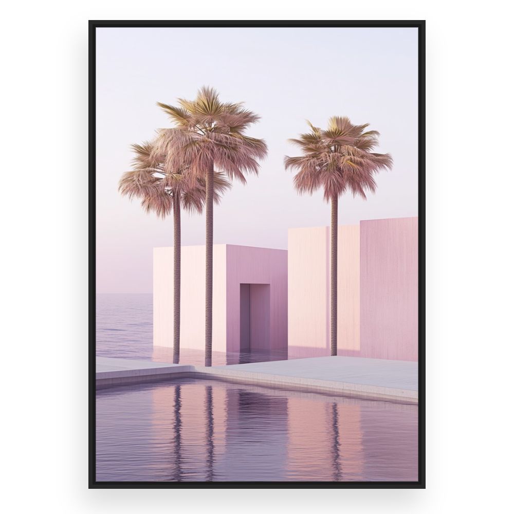 Toile Palmiers et architecture – toile cadre noir (slide 3)