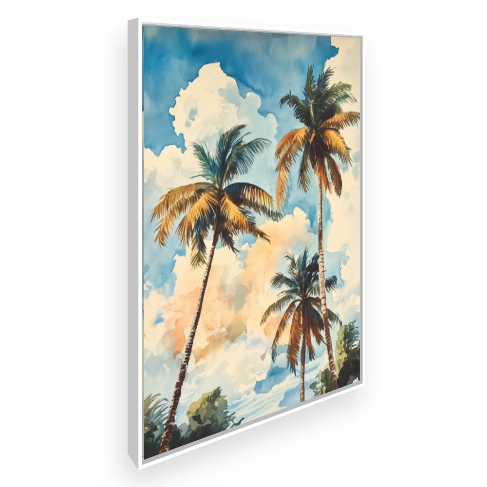 Toile Palmiers tropicaux – toile cadre blanc (slide 2)
