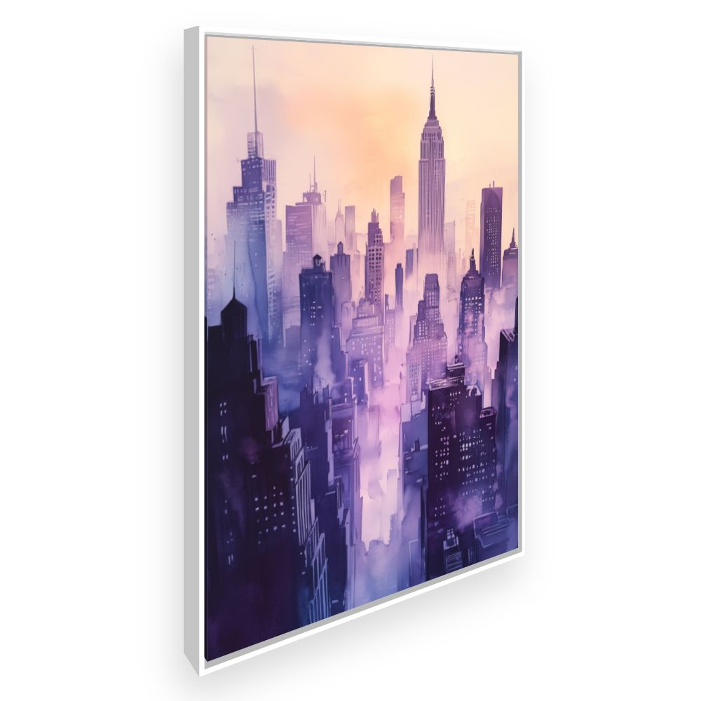 Toile Crépuscule urbain – toile cadre blanc (slide 2)