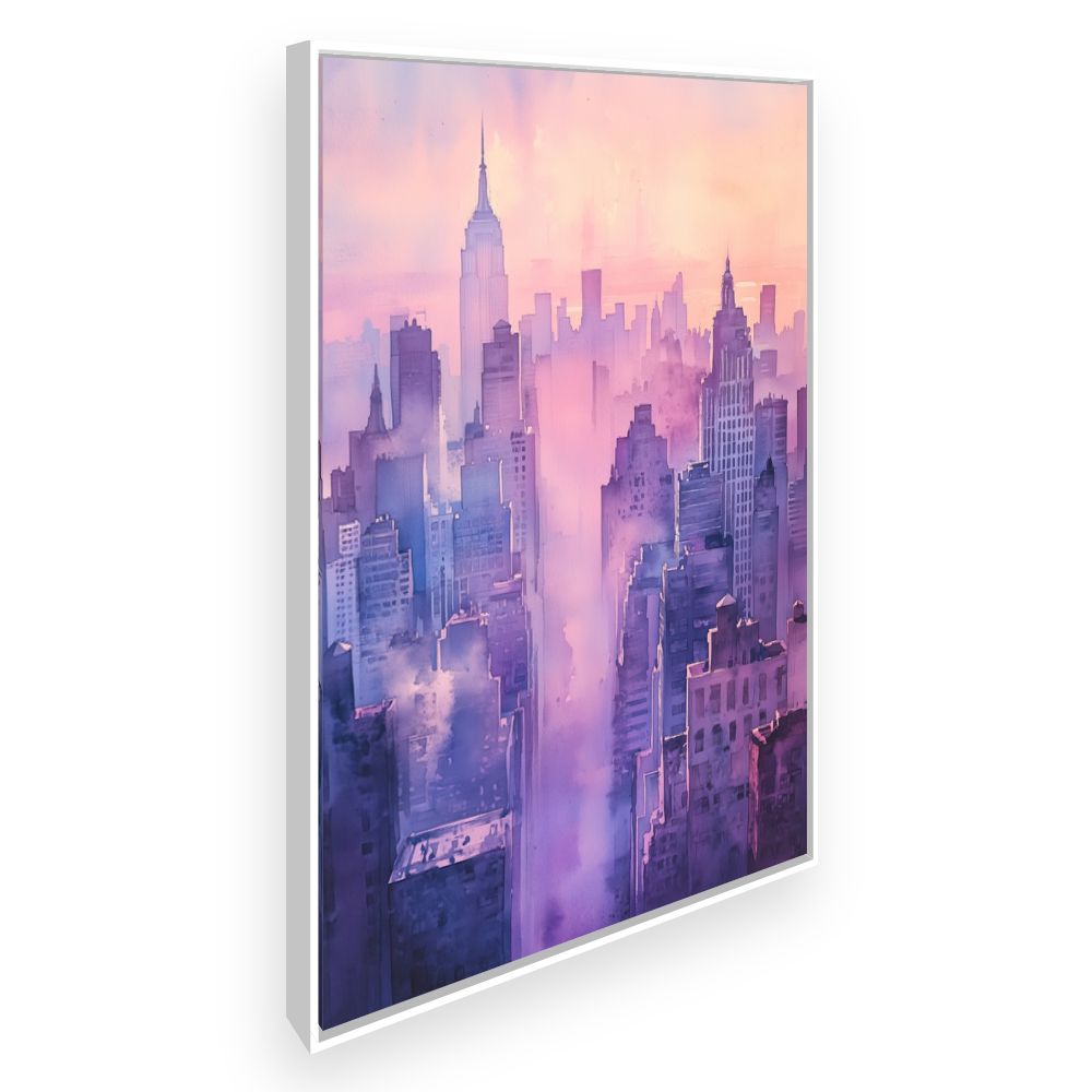 Toile Crépuscule urbain – toile cadre blanc (slide 2)