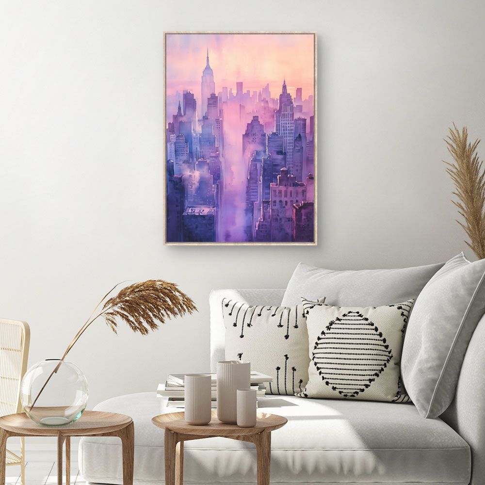 Toile Crépuscule urbain – toile cadre naturel (slide 1, 60×90)