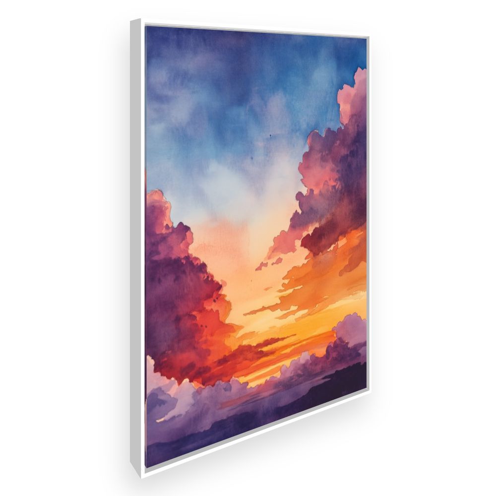 Toile Coucher de soleil vibrant – toile cadre blanc (slide 2)