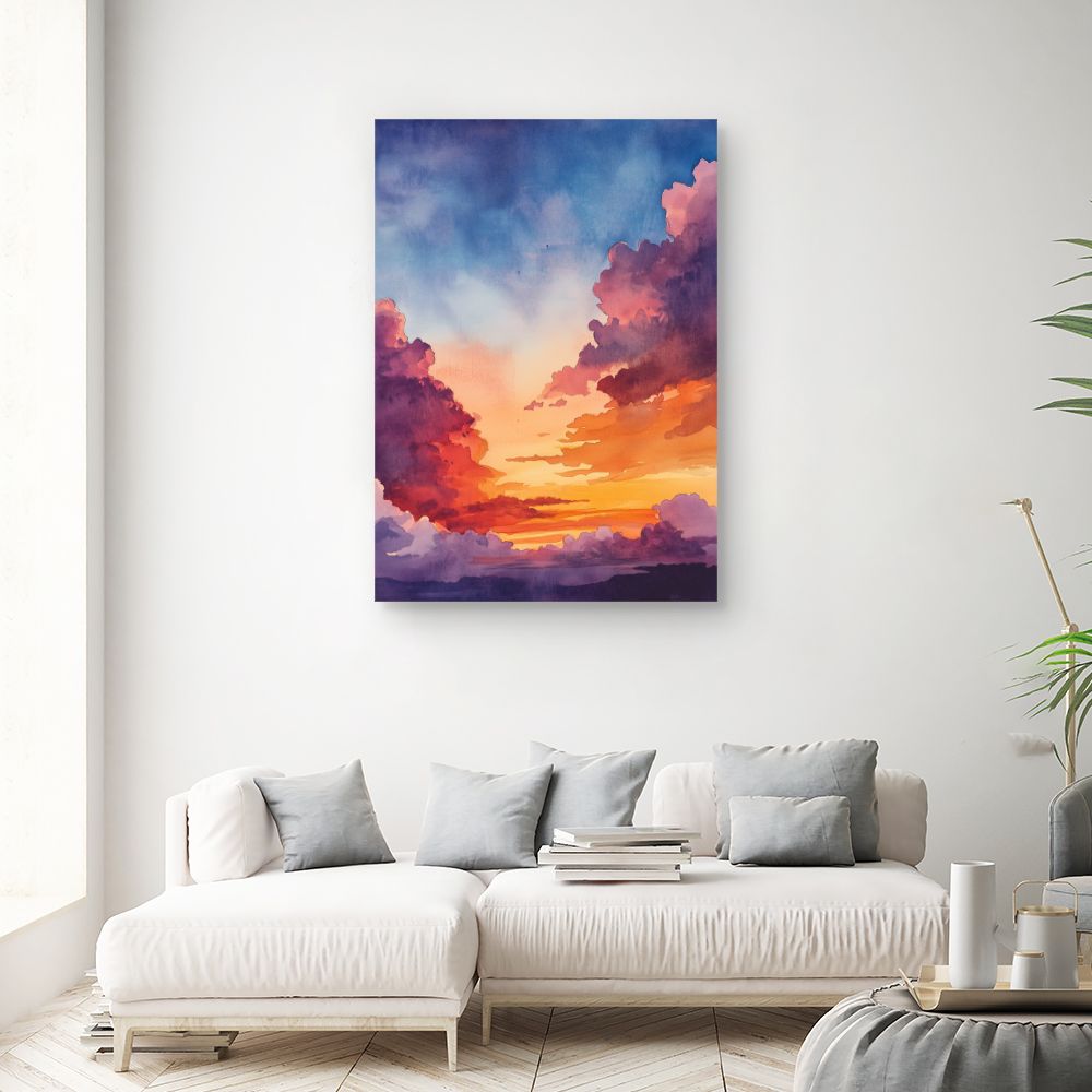 Toile "Coucher de soleil vibrant"