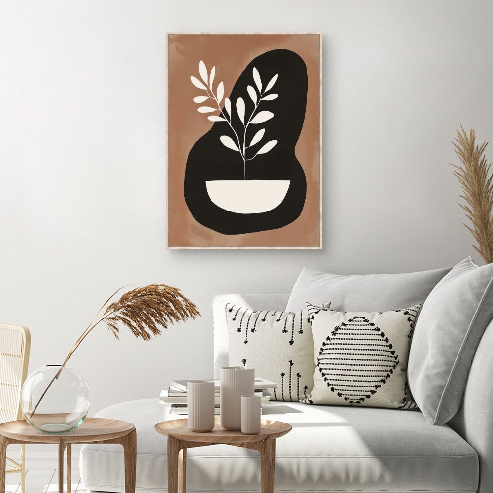 Toile Plante minimaliste – toile cadre naturel (slide 1, 60×90)