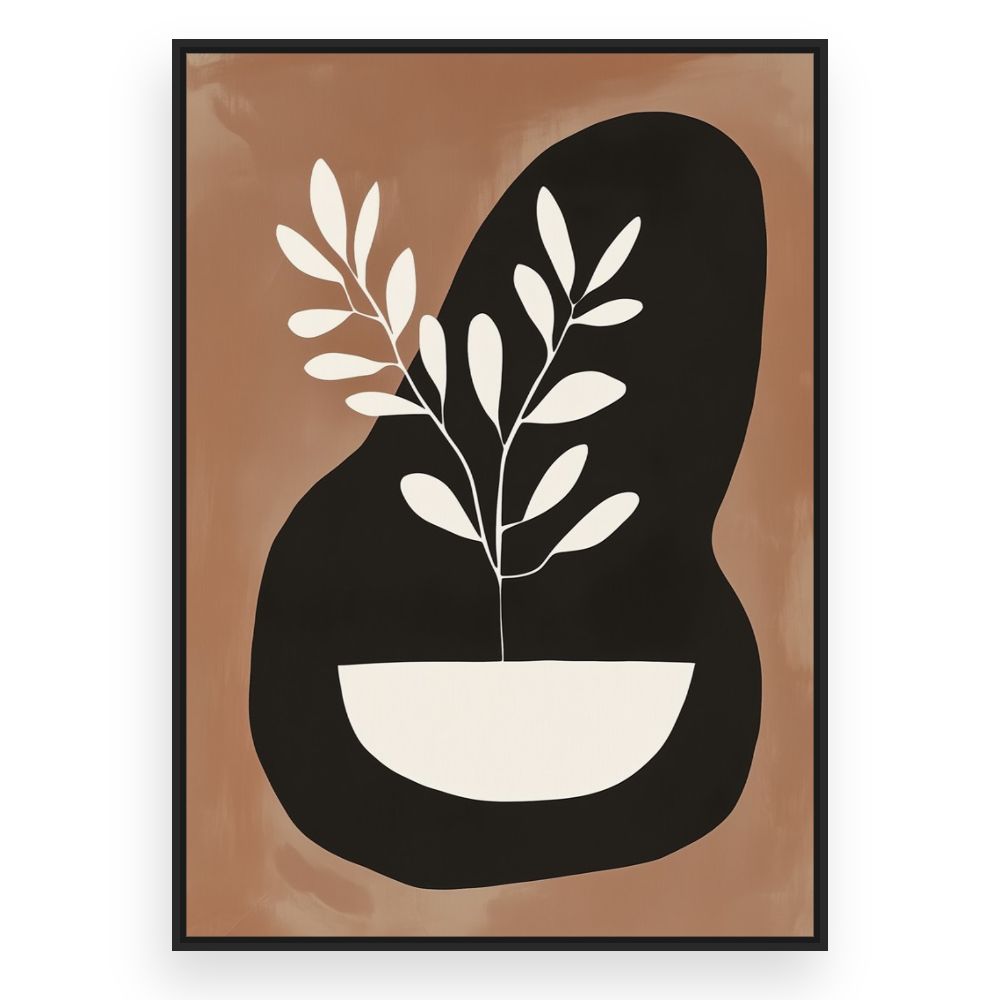 Toile Plante minimaliste – toile cadre noir (slide 3)