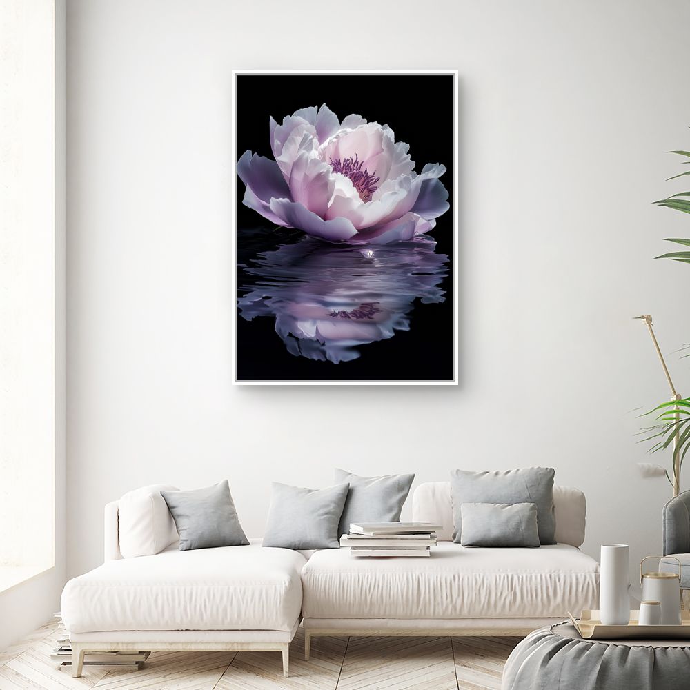 Toile "Élégante fleur aquatique"