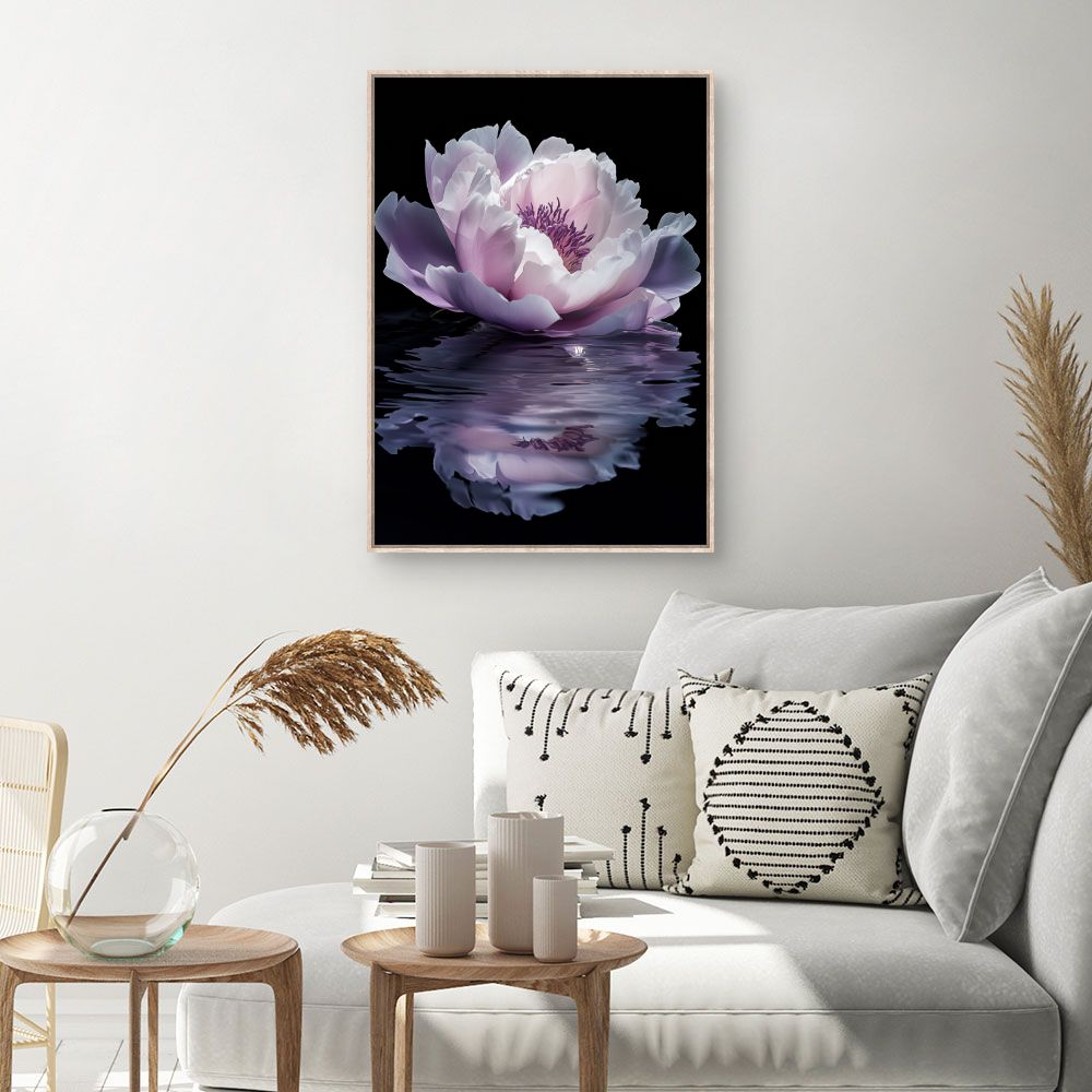 Toile Élégante fleur aquatique – toile cadre naturel (slide 1, 60×90)