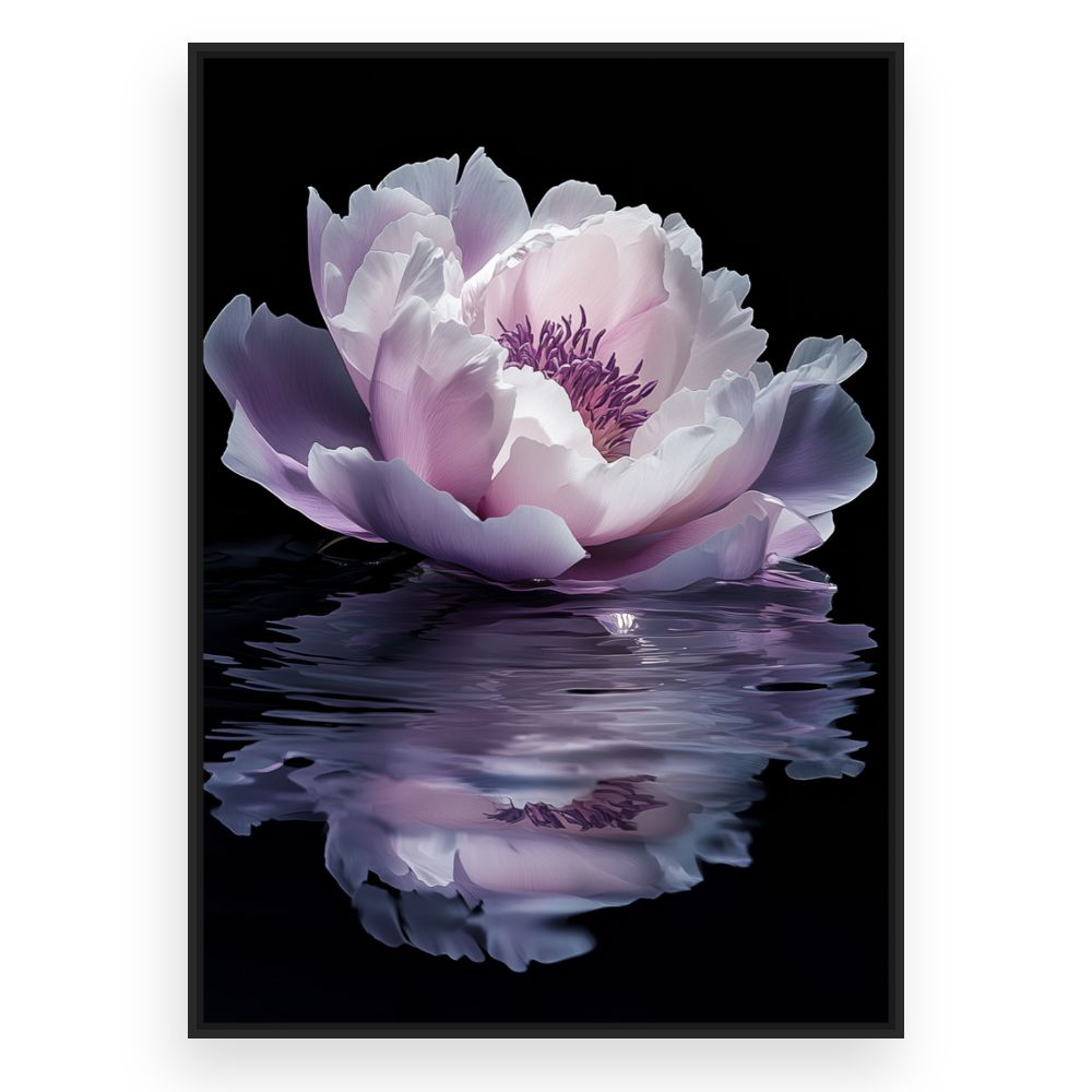 Toile Élégante fleur aquatique – toile cadre noir (slide 3)