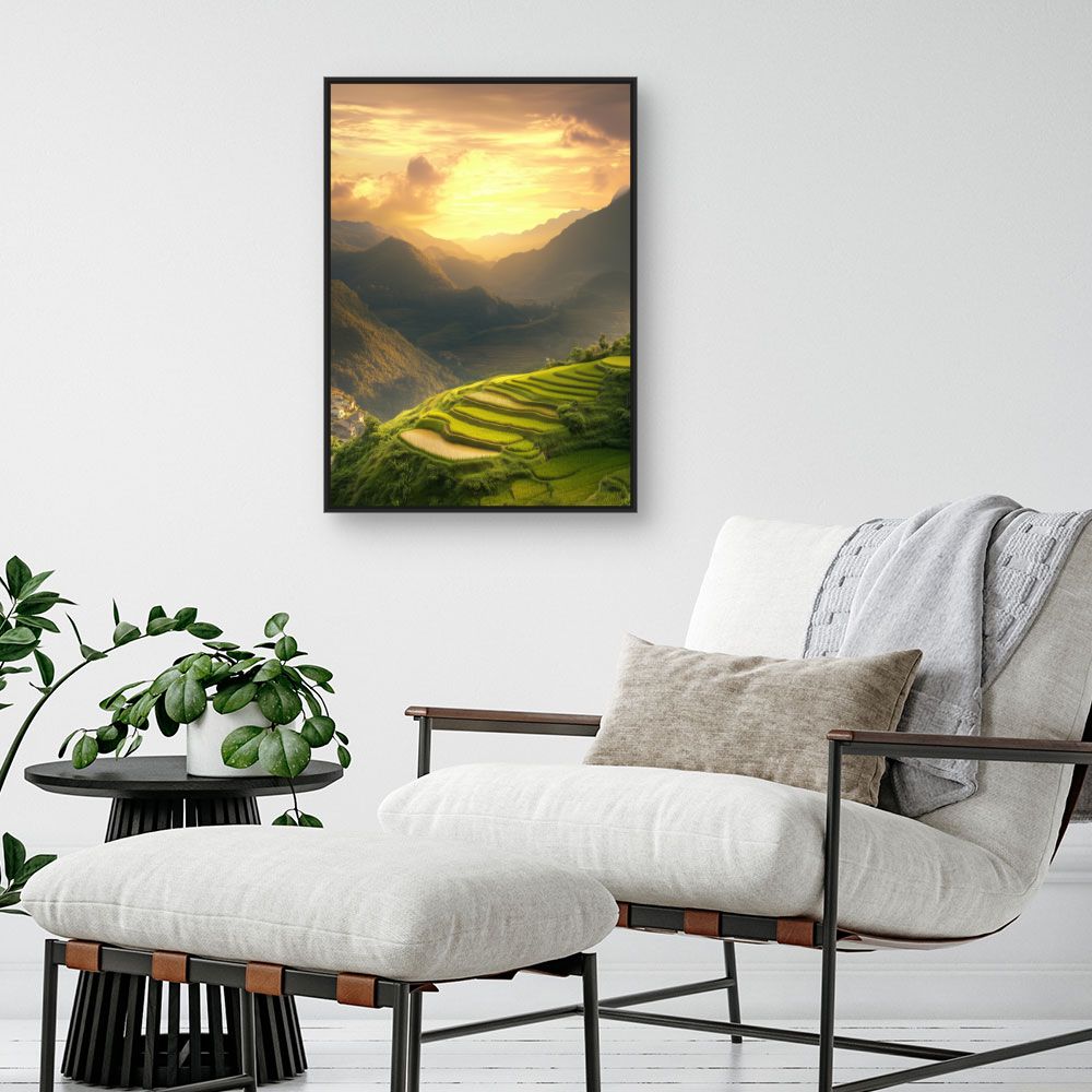 Toile "Paysage montagneux éclatant"