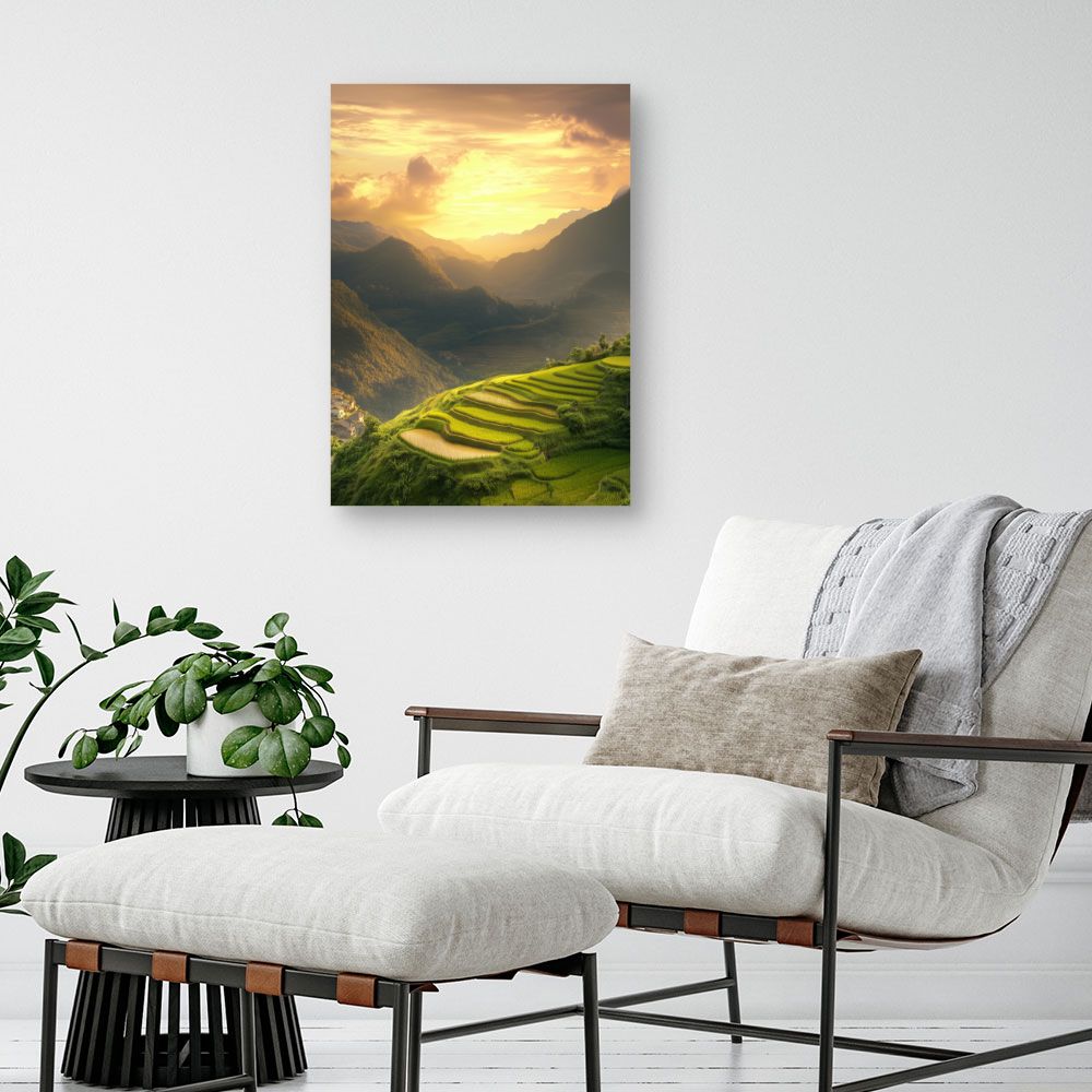 Toile "Paysage montagneux éclatant"