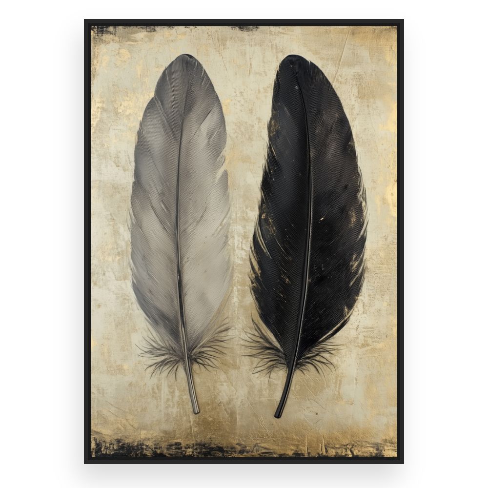 Toile Plumes élégantes – toile cadre noir (slide 3)