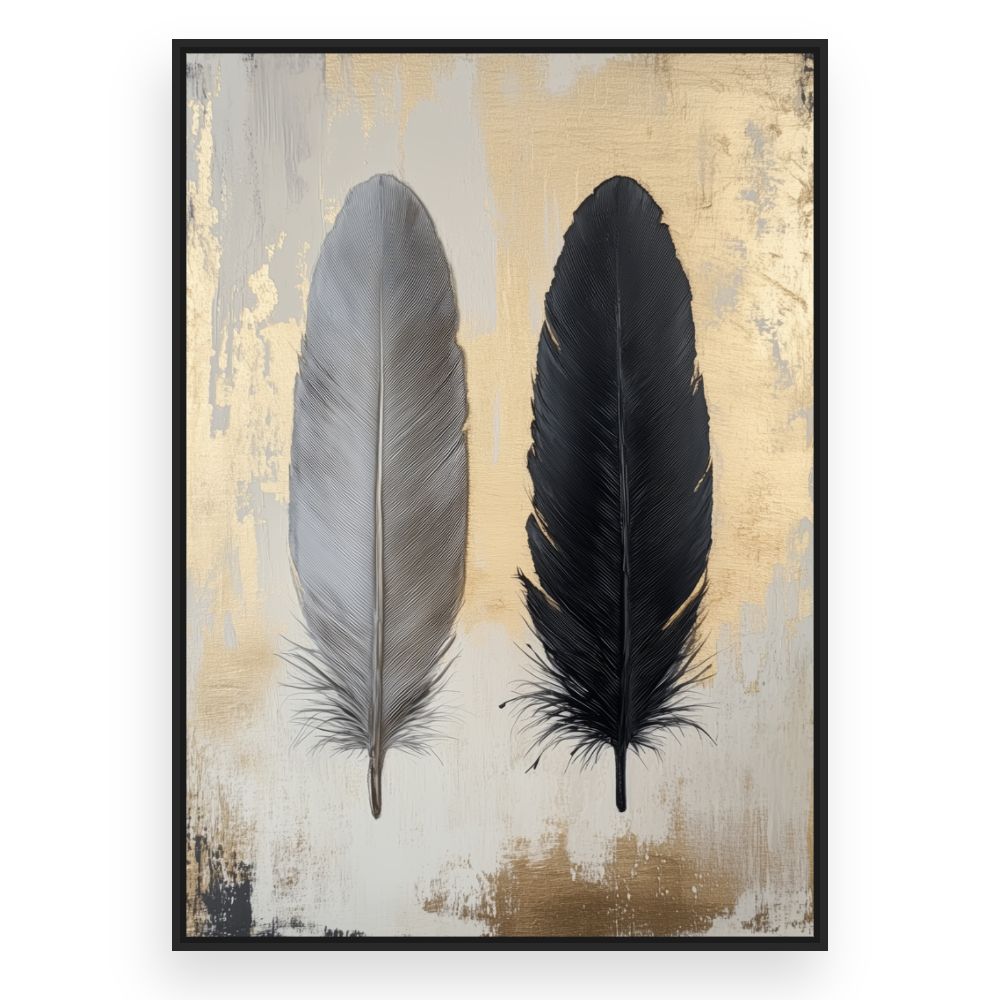 Toile Plumes élégantes – toile cadre noir (slide 3)