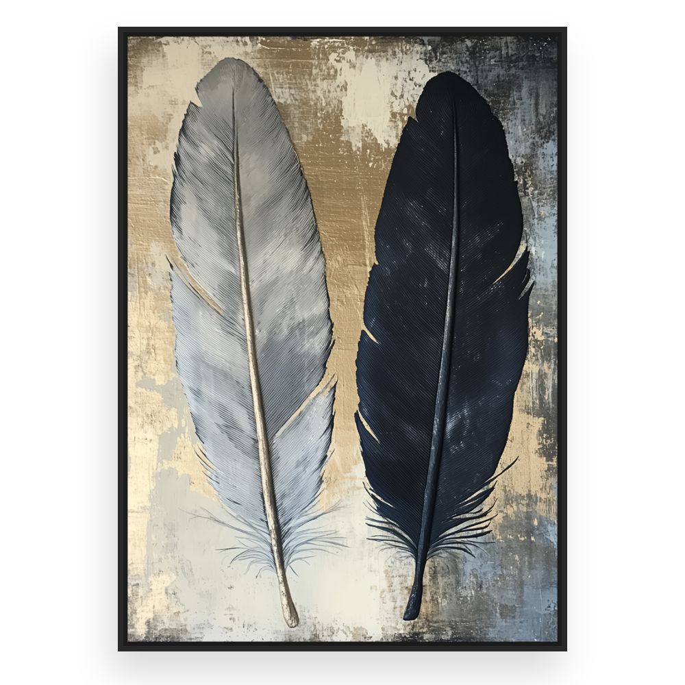 Toile Plumes élégantes – toile cadre noir (slide 3)