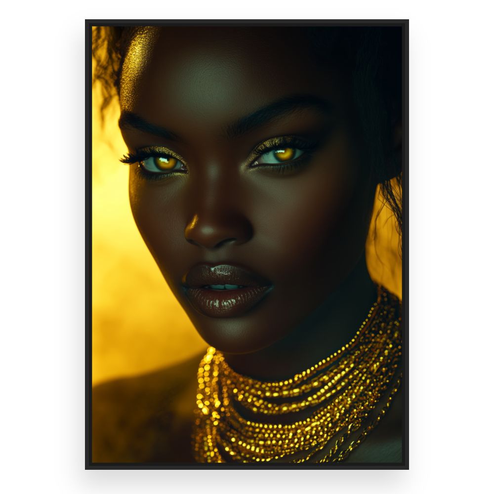 Toile Splendeur dorée – toile cadre noir (slide 3)