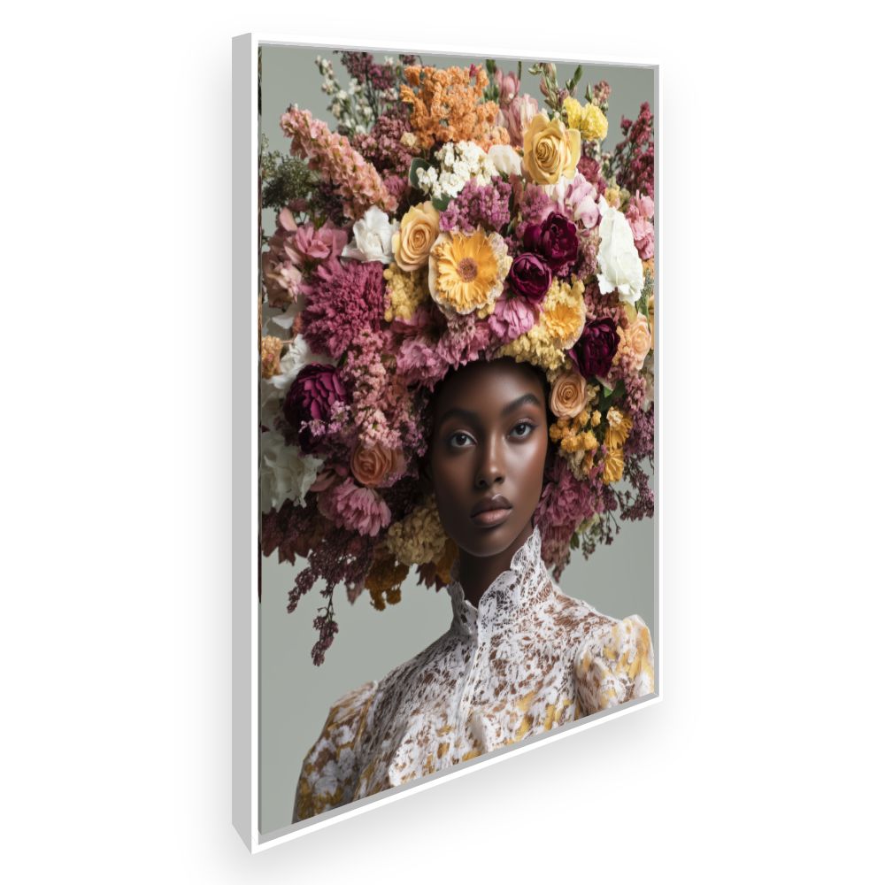 Toile Éclat floral vibrant – toile cadre blanc (slide 2)