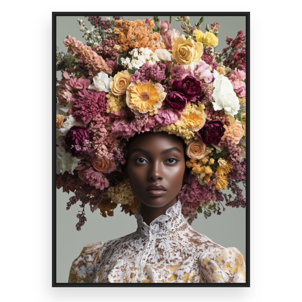 Toile Éclat floral vibrant – toile cadre noir (slide 3)