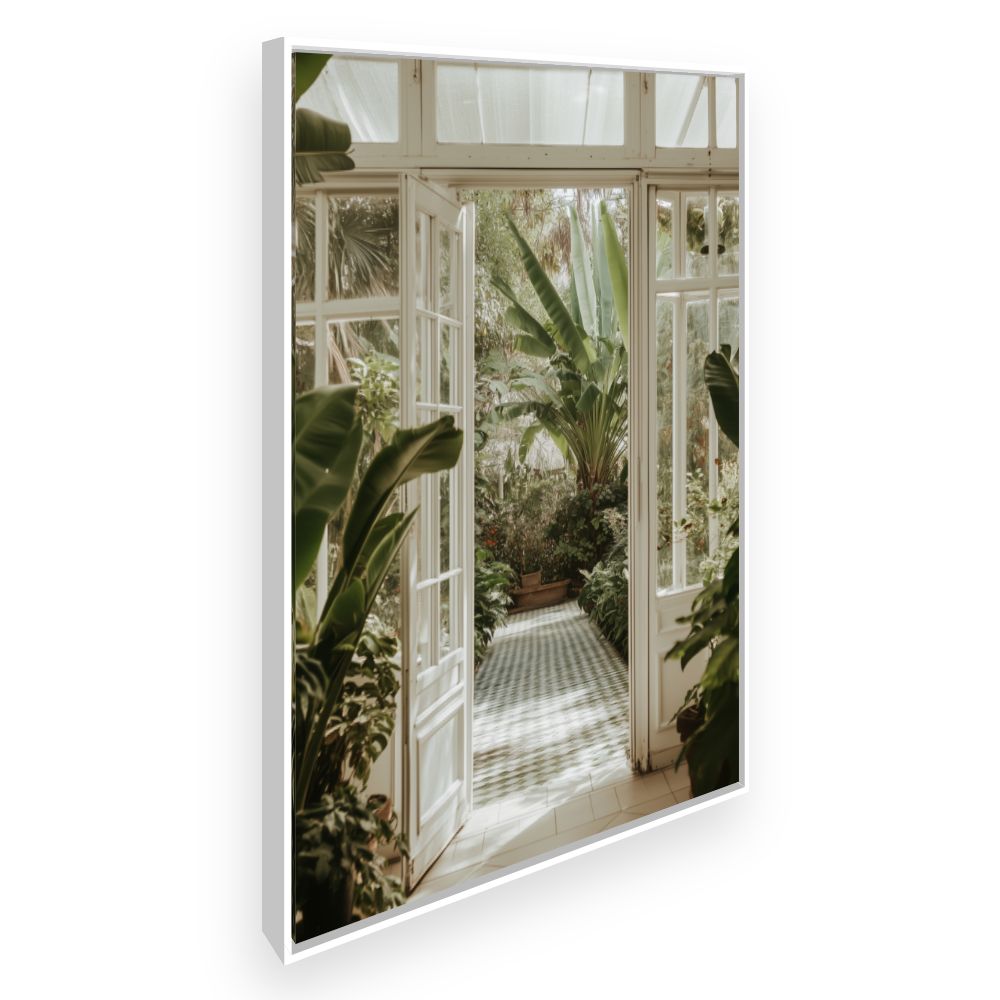Toile Jardin exotique luxuriant – toile cadre blanc (slide 2)