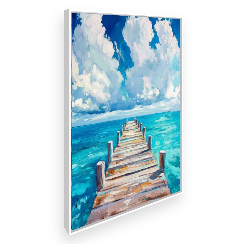 Toile Pont vers l'horizon – toile cadre blanc (slide 2)