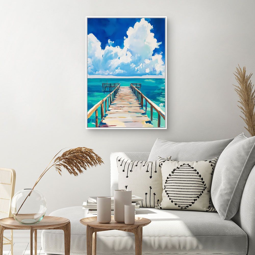 Toile "Ponton sur mer"