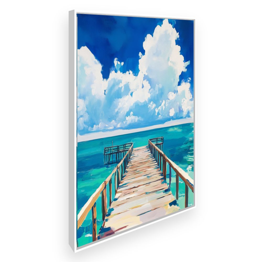 Toile Ponton sur mer – toile cadre blanc (slide 2)