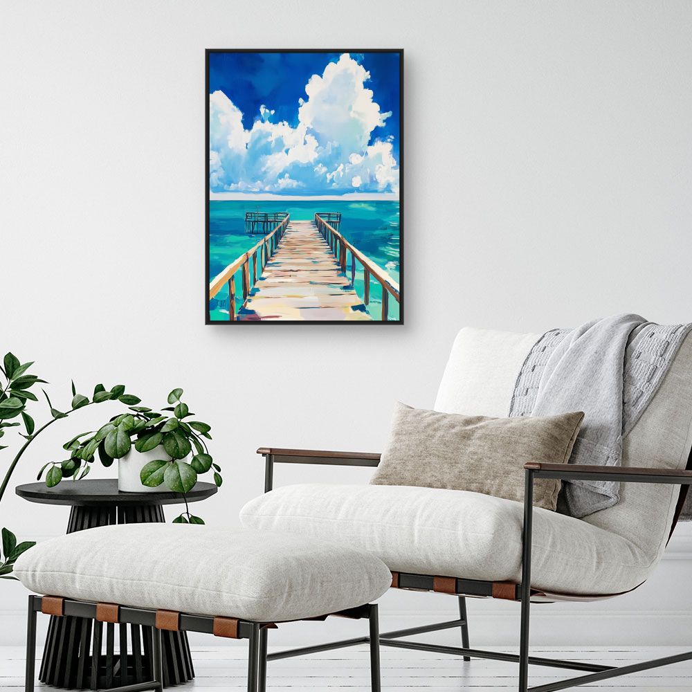 Toile "Ponton sur mer"