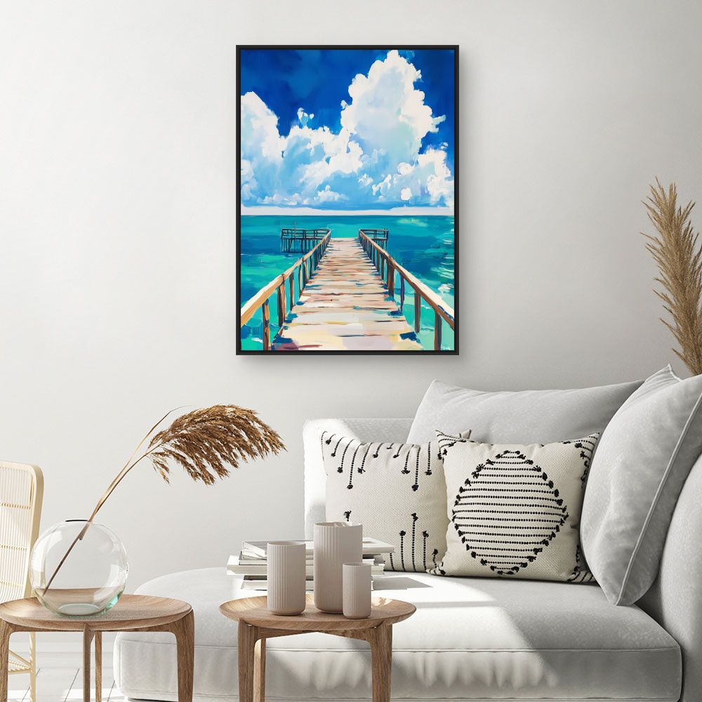 Toile "Ponton sur mer"