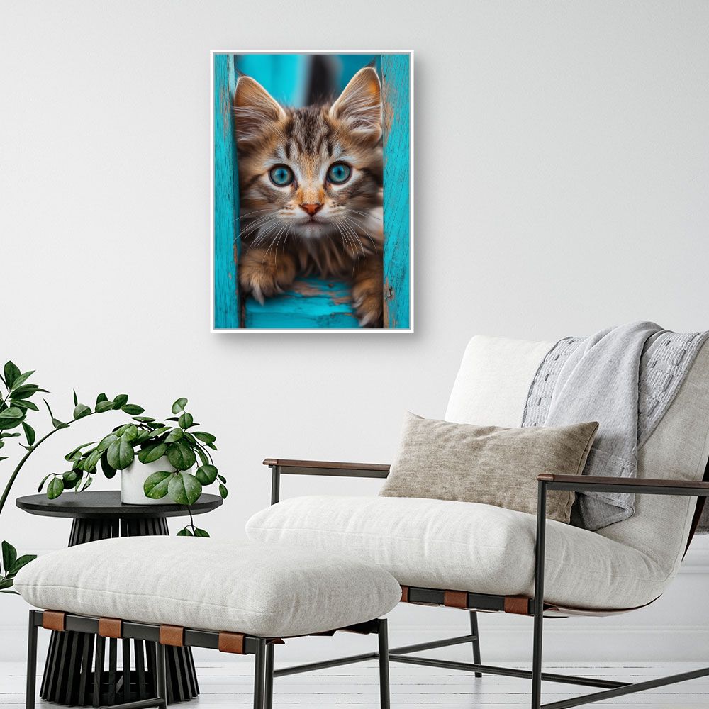 Toile "Regard captivant félin"