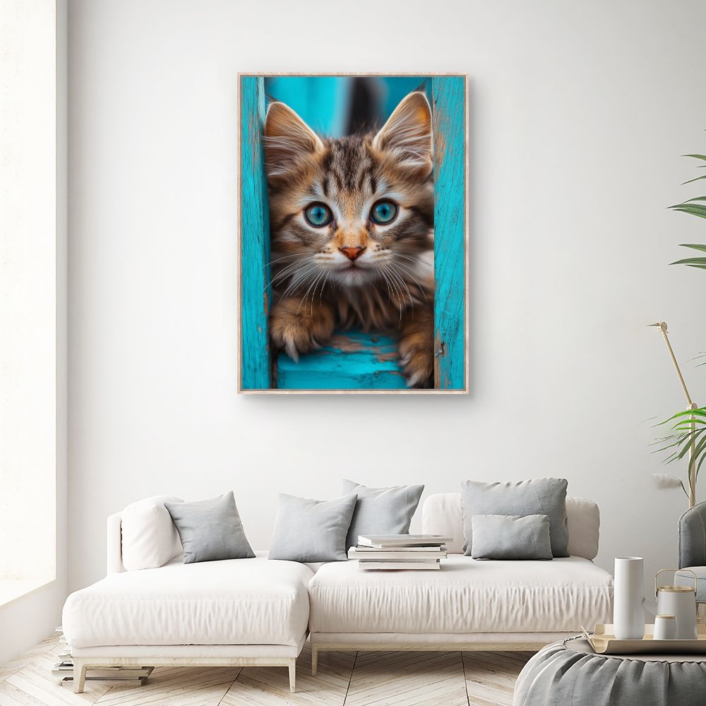 Toile "Regard captivant félin"