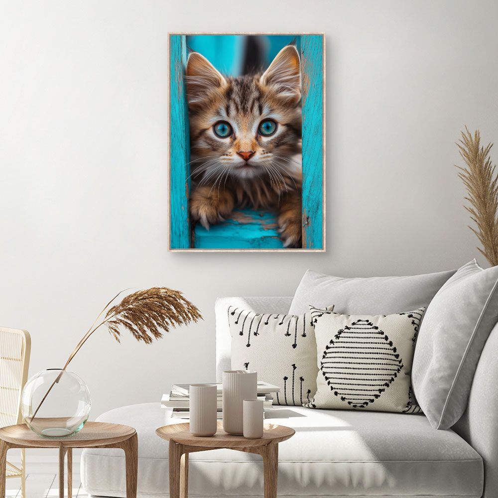 Toile Regard captivant félin – toile cadre naturel (slide 1, 60×90)