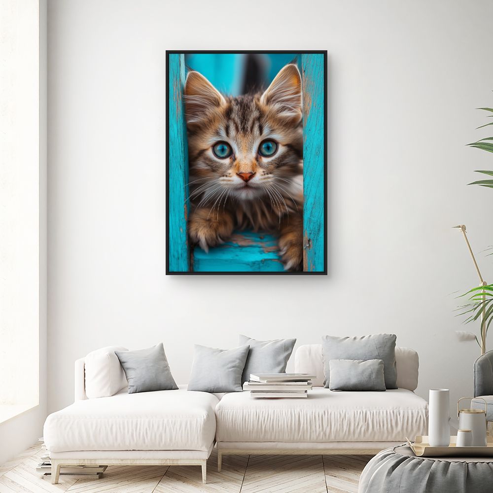 Toile "Regard captivant félin"