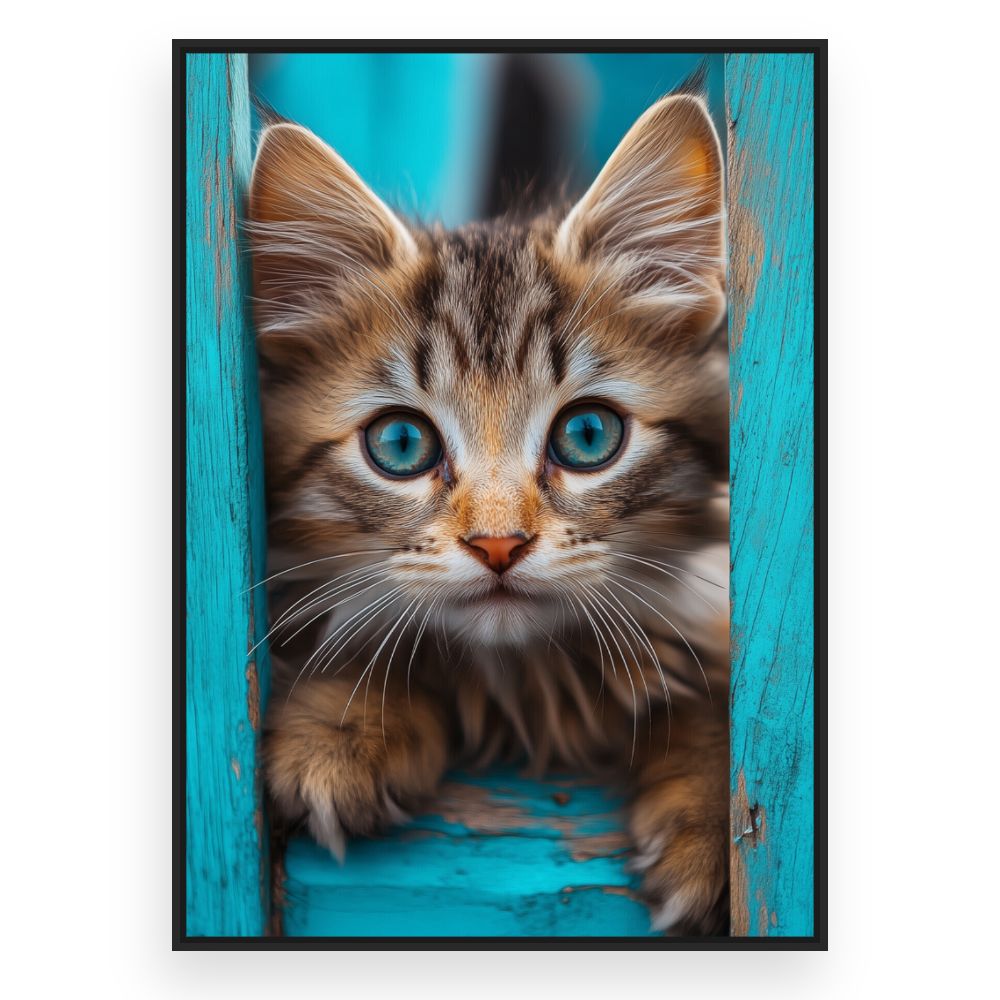 Toile Regard captivant félin – toile cadre noir (slide 3)