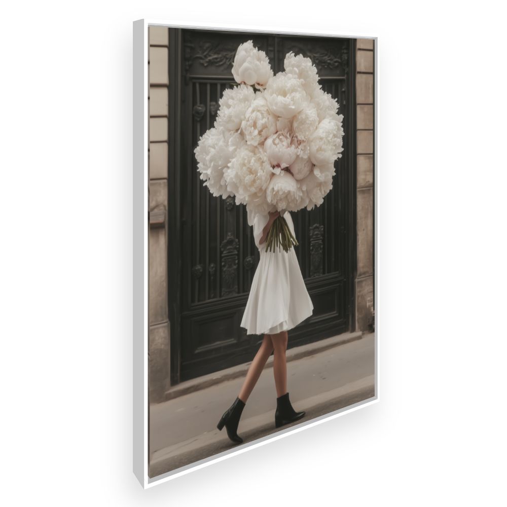 Toile Bouquet élégant – toile cadre blanc (slide 2)